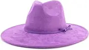 [BUDUBIBI] Fedora Hat for Women and Men, Classic Winter Wide Brim Felt Panama Hat Adjustable Suede Western Jazz Cap