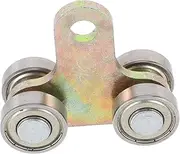 HOMOBABE Stainless Steel Sliding Door Pulley 4-Wheel Hanging Rail for Barn Doors Wardrobe Garage Effortless Rolling