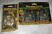 SET 3 Master Lock Padlock Weather Proof Steel Lock Outside Gate Shed 3TCOV &40d