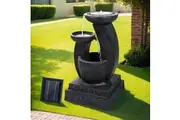 Gardeon Solar Water Feature Cascading Fountain 3-Tier Mushroom LED Light 70CM