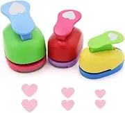 3pcs Paper Shape Handmade Puncher, 6mm 25mm 38mm Heart Punch Craft Set Easy to Use Hole Puncher Heart Pattern Craft Shaper Puncher Scrapbook Punches for Crafts Paper Punches