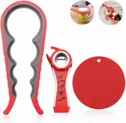3 Pcs Bottle Opener, Manual Jar Opener, 5In1, 4In1 Multifunctional Jar Opener; Suitable For The Elderly, Women, Beer, Coke, Kitchen, Restaurant, Bar