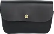 Trip Machine Company Genuine Leather Motorcycle Front Handlebar Leather Bag Moto Backrail Sidekick Pouch Shoulder Fanny Pack (Black)