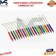Fixed Handle Liposuction Cannulas Set for Fat Harvesting Gold Tubes 20 Pcs