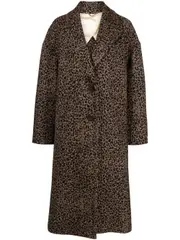 [Golden Goose] Golden Goose-Cappotto Monopetto Cocoon In Lana Con Motivo Jacquard-Donna 42 IT