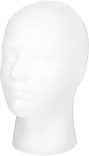 Totority Professional Foam Mannequin Head for Wig Display & Hat Show, Lightweight Male Head Model Stand with Stable Base, Salon & Home Use Styling Tool