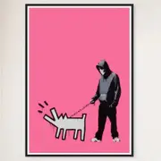Galrie Banksy Choose Your Weapon Bright Pink Poster Print 2010 - Edgy Art Collection, Black Frame, 70 x 100cm (28 x 40inch)