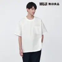 在飛比找momo購物網優惠-【MUJI 無印良品】男棉混聚酯纖維涼感圓領布帛短袖T恤(共