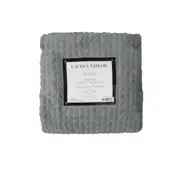 Lauren Taylor Herringbone Faux Fur Throw Rug 127 x 152 cm (Grey, Taupe, Steel, Coral, Silver)