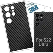 BETXELL S22 Ultra Skin Wrap 3M Film Protective Back Glass Samsung Galaxy S22 Ultra Decal (CARBON FIBER)