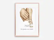 A4 Nursery/Baby/Newborn Custom Name Keepsake Gift Wall Print Family Hands