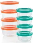 Pyrex Glass Storage Containers, 16 PC Set (Mixed Colors)