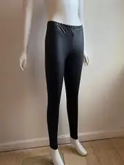 Dorothy Perkins Shiny Wet Look Black Leggings Faux Leather Stretch Sz US 6 NWT