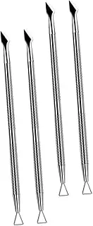 Minkissy Cuticle Pusher Tool 4pcs Nail Art Tools Stainless Steel Material for Easy Nail Cleaning