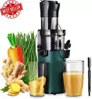 Electric Juicer 200W Slow Masticating Cold Press BPA-Free Wide Chute Easy Clean