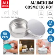 Aluminium Empty Cosmetic Pot Lip Balm Jar Silver Tin Container Box Containers AU