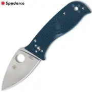 Spyderco LIL' Temperance 3 K390 Satin Leaf Plain Blade Blue FRN C69PBL3K390