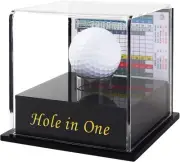 Golf Ball Display Case for Hole in One with Scorecard Black & Gold