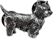 [Pageant Pewter] Westie Dog polished pewter metal lapel pin badge, One Size, Metal, No Gemstone