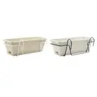 Railing Planter, Plant Basket, Fence Planter with Rack and Tray, Window