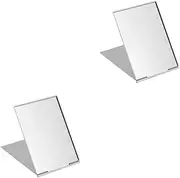 SOESFOUFU 2pcs Folding Makeup Mirror Foldable Mirror Small Folding Travel Mirror Folding Mirror Travel Tabletop Mirror Small Vanity Mirror Makeup Mirror with Holder Handheld Mirrors Silver