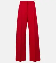[Valentino] Valentino Virgin wool grisaille wide-leg pants AU 18 red