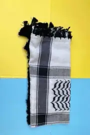 Keffiyeh Arab Scarf Shemagh Palestine Original Arafat White Black كوفية...