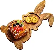 Bunny Serving Tray, Easter Bunny Serving Platters, Wooden Easter Serving Board, Rabbit Shaped Charcuterie Serving Platters Cheese Dessert Plates Decorative