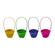 Small Round Woven Easter Gift Basket With Handle (1 Only)