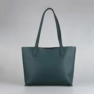 【COACH】COACH專櫃款WILLOW C字LOGO牛皮旋扣式肩背包(深綠)