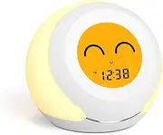 Kids Room Thermometer, Hygrometer and Cute Facial Expressions, Colorful Light Choose, 4 Level Dimmer, Indoor Temperature Monitor, LCD Screen Child Time Display Temperature and Humidity Gauge iTOMA 915