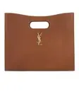 SAINT LAURENT Le Carre $3650 Brick/Dark Ebene Leather Handbag New