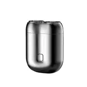 Mini Dual Head Electric Shaver, Mini Portable Razor, Washable Double Head Razor for Home, Car, Travel (Silver)