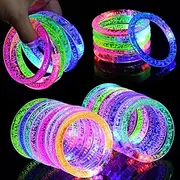 AUAUY 16PCS LED Bracelets Set, Glow In The Dark LED Bracelets, Party Supplies Favors, Flashing Light Up Bracelet Toys Supplies for Thanksgiving, Christmas, Birthday, Glow Accessory for Kids and Adults