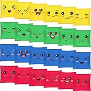 Shappy 24 Pcs Cornhole Bean Bags for Tossing Bean Bags for Cornhole Game 6' x 6' Corn Hole Bean Bags for Tossing Game Bean Bags Tossing Bags for Family Party Throwing Game