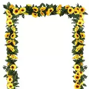 Beferr 4 Pack Artificial Sunflower Garland Decor Sunflower Vine 4pc-yellow #4"