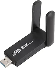 Wireless USB WiFi Adapter, 1800Mbps WiFi Dongle, 2.4/5GHz Dual Band Wireless Network Adapter with Dual Antennas, WiFi 6, for Desktop Computer