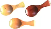 NAMOARLY 3pcs Boys and Girls Cutlery Wooden Mini Spoon Rice Scoop Spoon for Toddlers Babies Household Use