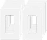 1-Gang Screwless Decorator Wall Plates Cover Single Switch Outlet Electrical Faceplate for Light Switch, Smart Switch, Receptacle, Dimmers, USB Outlet, GFCI, Child Safe Cover Plate, White (10-Pack)