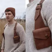Hip-hop Men Leather Shoulder Holster Bag Sleeveless Harness Vest Bag (Bulk3Sets)