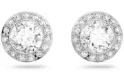 Swarovski Angelic Sterling Silver Rhodium Plated Stud Earrings With White Crystal 1081942 For Women