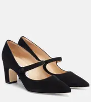 [Manolo Blahnik] Manolo Blahnik Campariba suede Mary Jane pumps AU 11 black