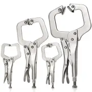 4 Pcs Locking C Clamp Set, Locking Pliers with Fixed and Swivel Pads, 6 Inch,...