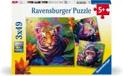 3x49pc Ravensburger Jungle Babies Kids/Childrens Animal Jigsaw Puzzle Set 5y+