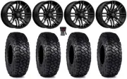 MSA Rogue 15" Wheels Black 30" Intersect Tires Polaris RZR XP 1000 / PRO XP