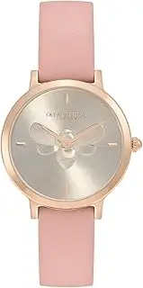 [Olivia Burton] Women's Ultra Slim Bee 24000018 Quartz Watch, Silver, 28 mm Case Diameter