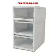 3x Shoe Storage Box Hard Plastic Pull Drawer Type Stackable Shoes Box