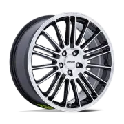 17x8 Petrol PE001 P1D Gloss Black With Machined Face Wheel 5x100 (35mm)