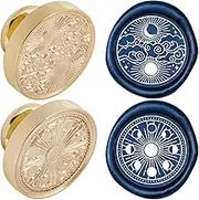 CRASPIRE 2Pcs Wax Seal Stamp Head Sun and Moon Removable Moon Phase Sealing Stamp Brass Head for Creative Gift Envelopes Invitations Cards Decoration DIY Scrapbooking Embellishment