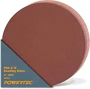 POWERTEC 110580 9-Inch PSA 80 Grit Aluminum Oxide Sanding Disc, Self Stick, 10-Pack